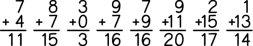 Flash Cards - Addition sample