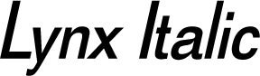 Lynx Italic font sample