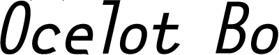 Ocelot Bold Italic Monowidth font sample