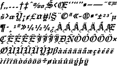Fonts by Dennis Palumbo L0 Old English Embellished Bold Italic Font 
