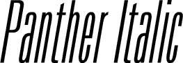 Panther Italic font sample