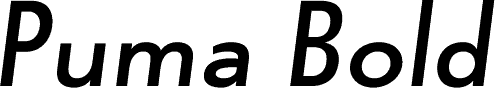 Puma Bold Italic font sample