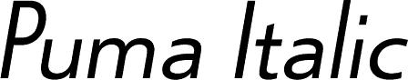 Puma Italic font sample